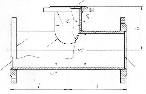 Pис B. 3 Tpoйник фланцевый