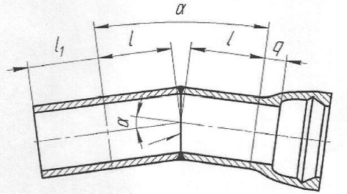 Рис. В. 15 Отвод раструб-гладкий конец